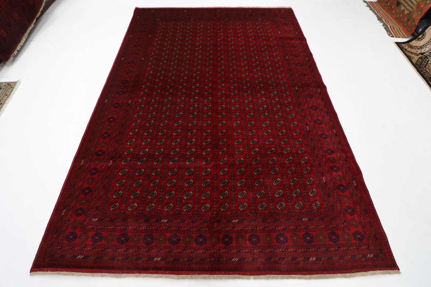 202 x 292 cm | Fine Mori Bokhara Afghan Tribal Hand Knotted Carpet