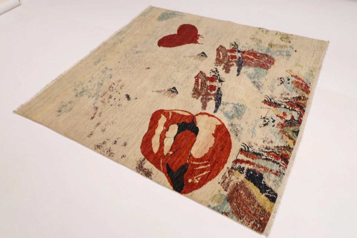 186 x 180 cm | Art Afghan Tribal Hand Knotted Wool Carpet