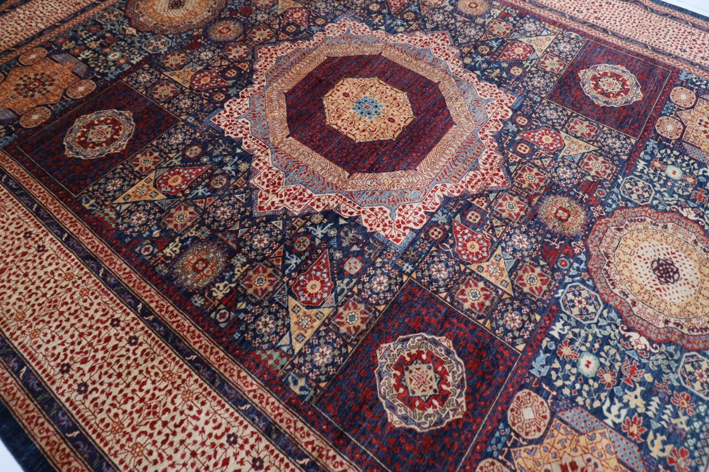 366 x 453 cm | Mamluk Afghan Tribal Hand Knotted Carpet
