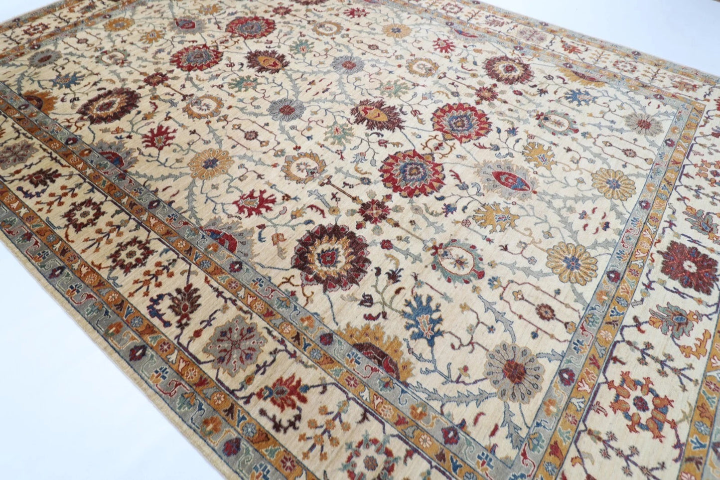 305 x 423 cm | Aryana Beige Afghan Hand Knotted Carpet