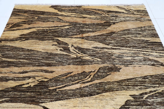 208 x 258 cm | Abstract Afghan Tribal Hand Knotted Carpet