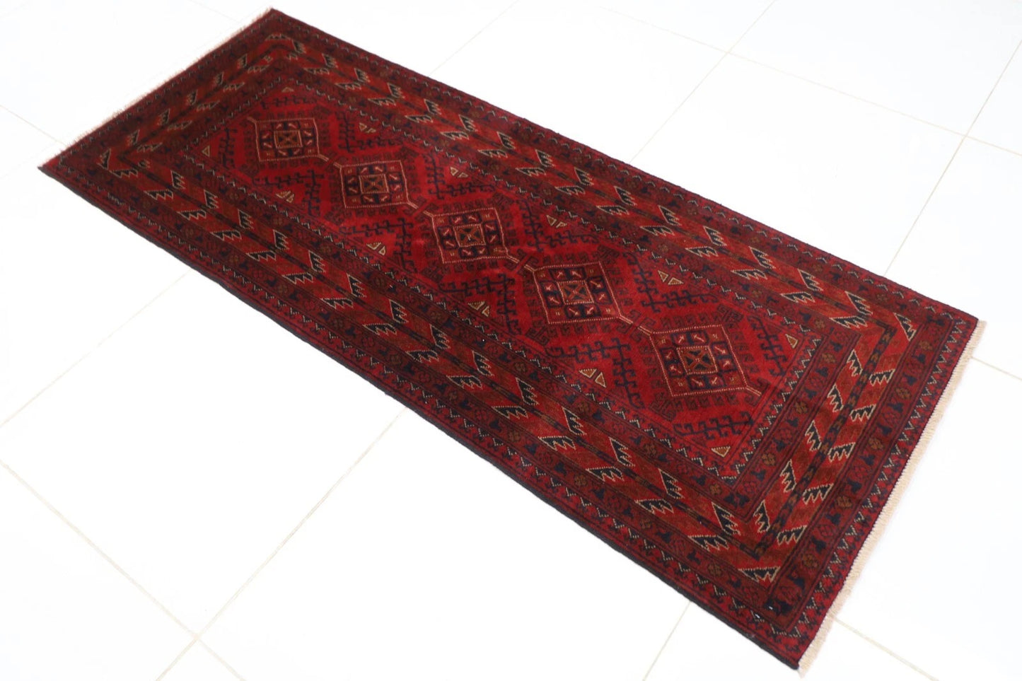79 x 195 cm | Khal Mohammadi Afghan Tribal Hand Knotted Wool Runner