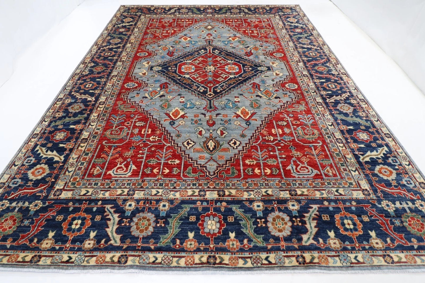 278 x 371 cm | Heriz Afghan Tribal Hand Knotted Carpet