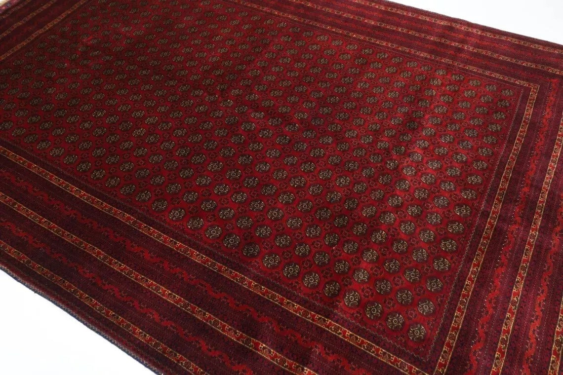 202 x 299 cm | Fine Mori Bokhara Afghan Tribal Hand Knotted Carpet