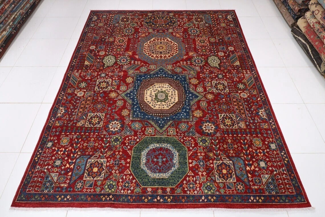 250 x 310 cm | Mamluk Afghan Tribal Hand Knotted Carpet