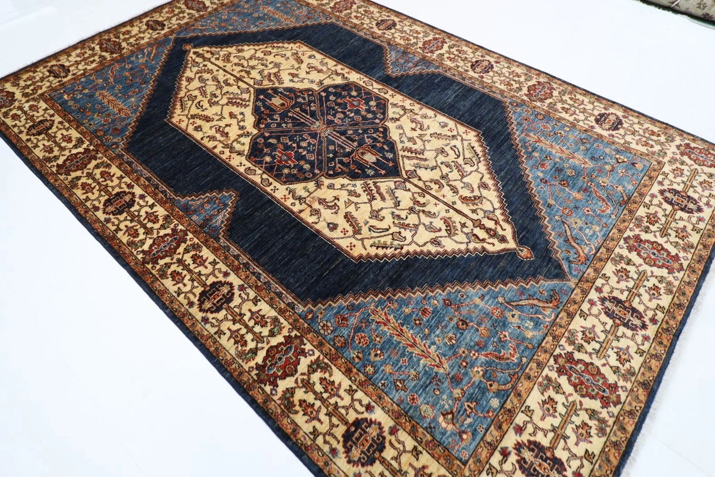 204 x 307 cm | Serapi Afghan Tribal Hand Knotted Carpet