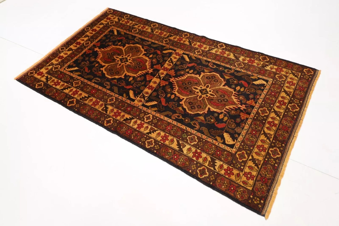 115 x 200 cm | Baluch Afghan Tribal Hand Knotted Veg Dye Wool carpet