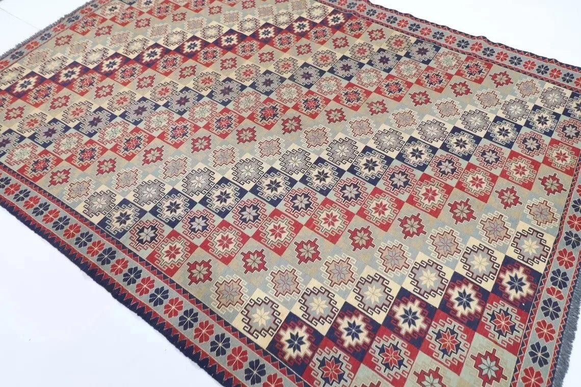 212 x 299 cm | Sumak Afghan Tribal Hand Knotted Kilim