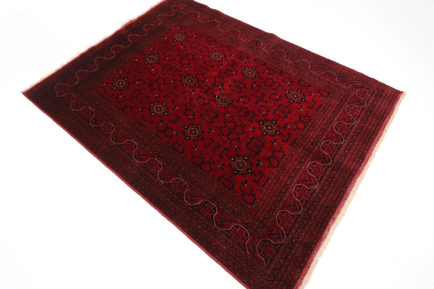 155 x 202 cm | Belgic Tribal Hand Knotted Veg Dye Wool Carpet