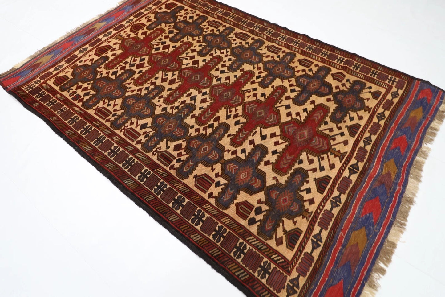 174 x 260 cm | Barjesta Flat Weaved Afghan Tribal Hand Knotted Wool Carpet kilim