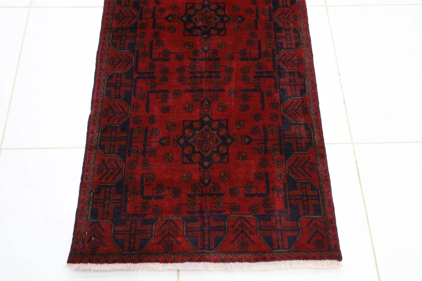 82 x 183 cm | Khal Mohammadi Afghan Tribal Hand Knotted Wool Runner