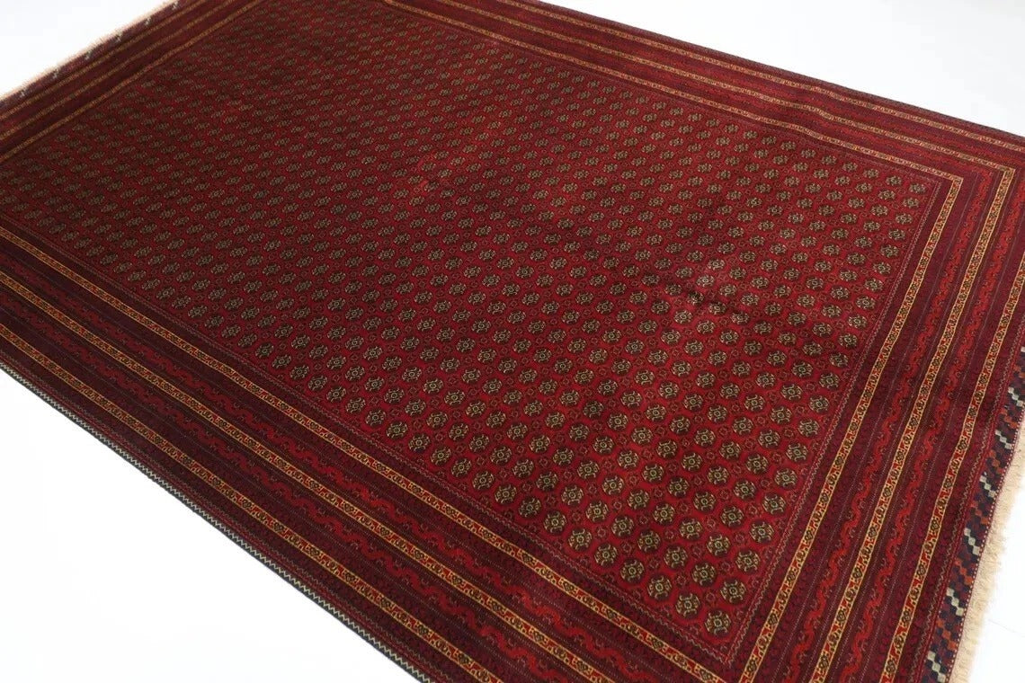 202 x 293 cm | Fine Mori Bokhara Afghan Tribal Hand Knotted Carpet
