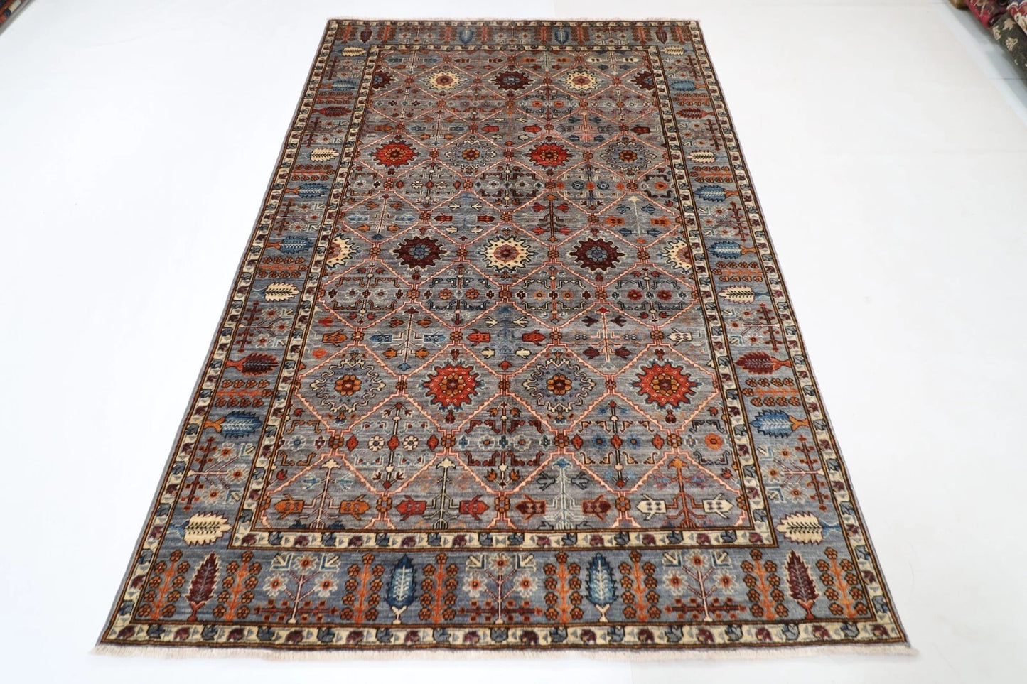 158 x 244 cm | Aryana Afghan Tribal Hand Knotted Veg Dye Wool Carpet