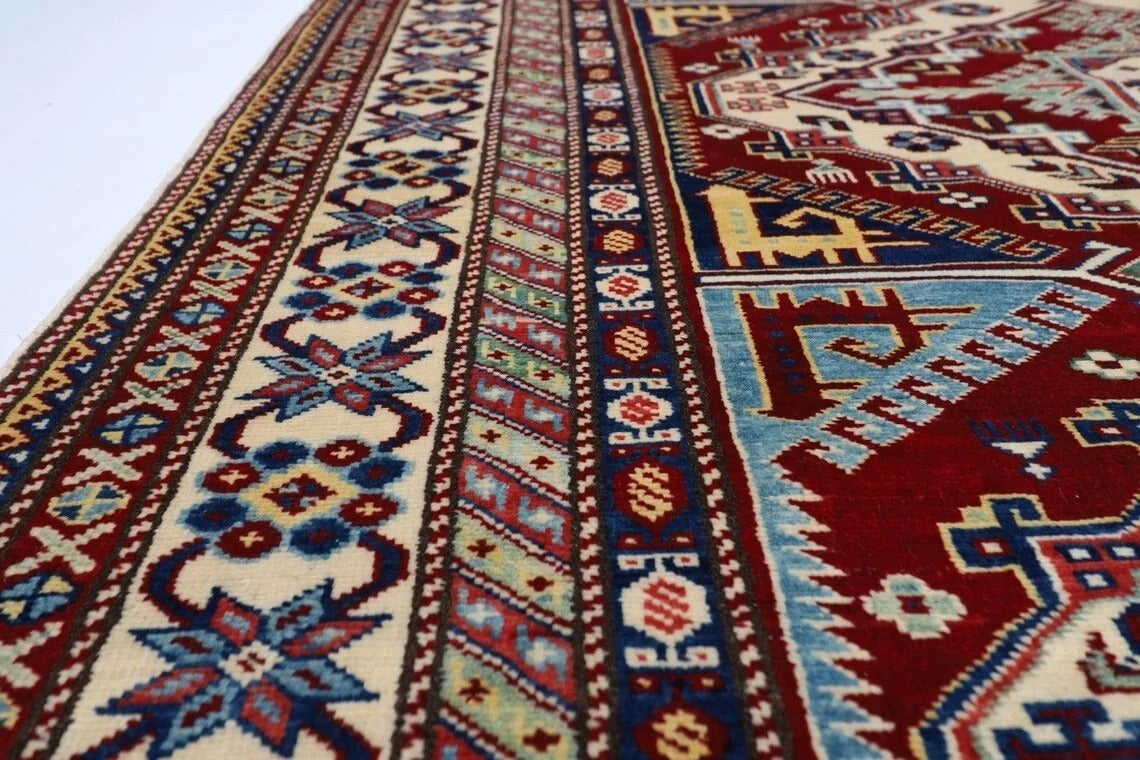 152 x 223 cm | Shirvan Tribal Hand Knotted Veg Dye Wool Carpet