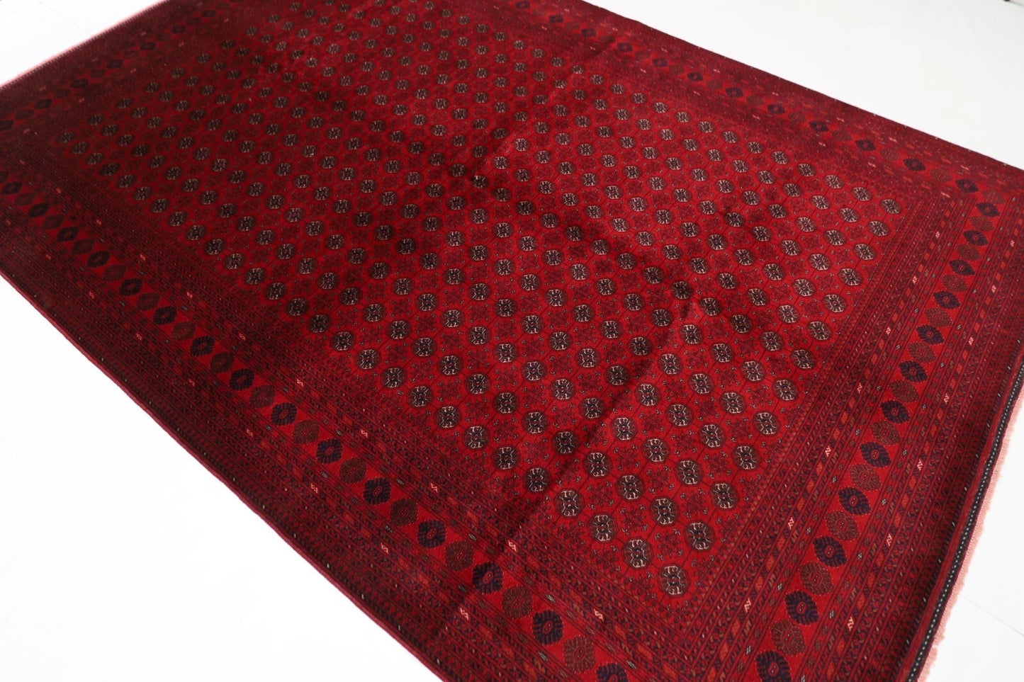 202 x 298 cm | Fine Mori Bokhara Afghan Tribal Hand Knotted Carpet