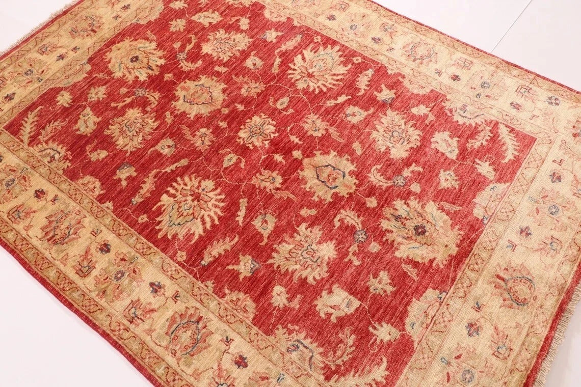 150 x 199 cm | Ziegler Tribal Hand Knotted Veg Dye Wool Carpet