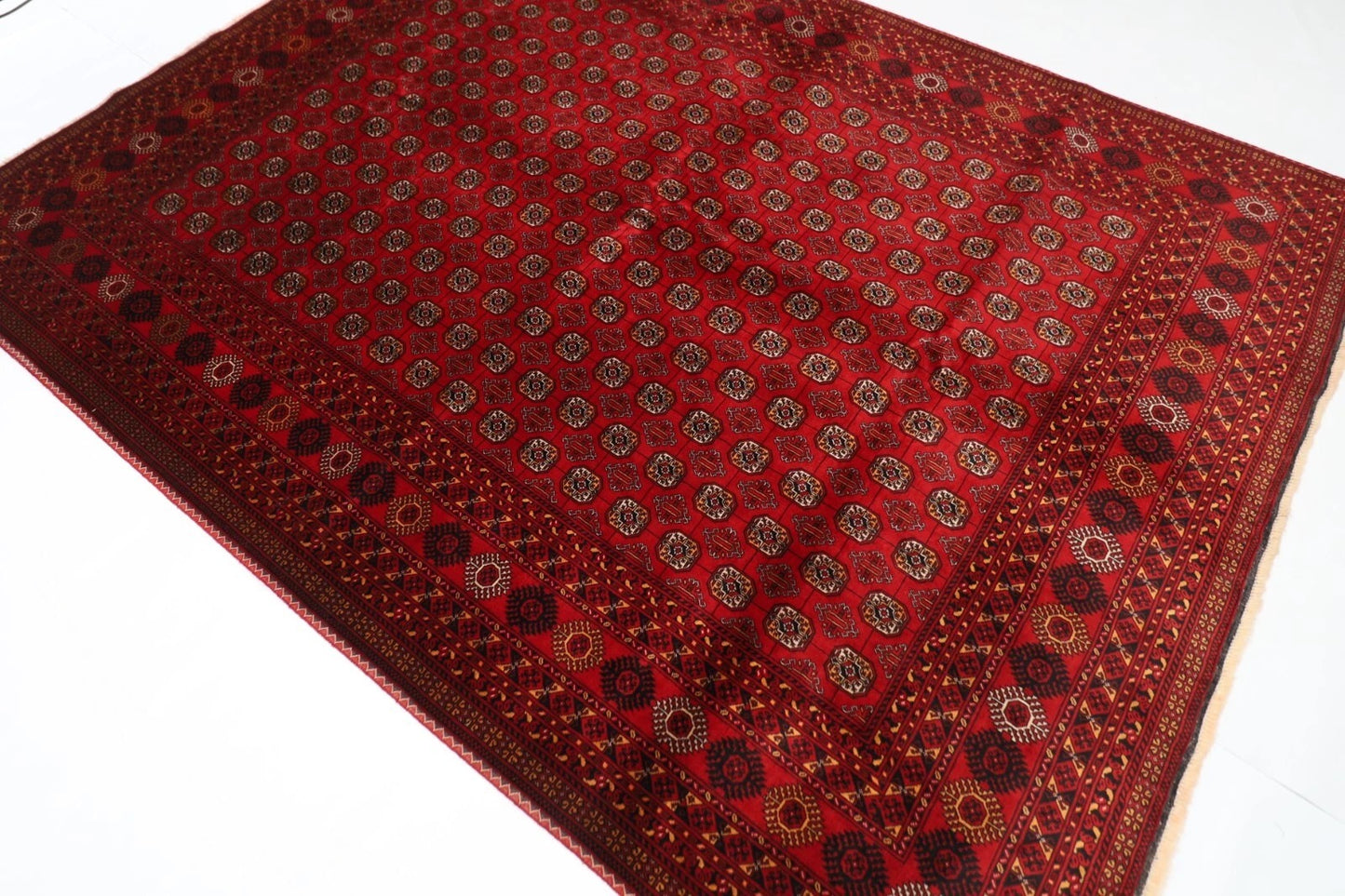 207 x 274 cm | Fine Mori Bokhara Afghan Tribal Hand Knotted Carpet