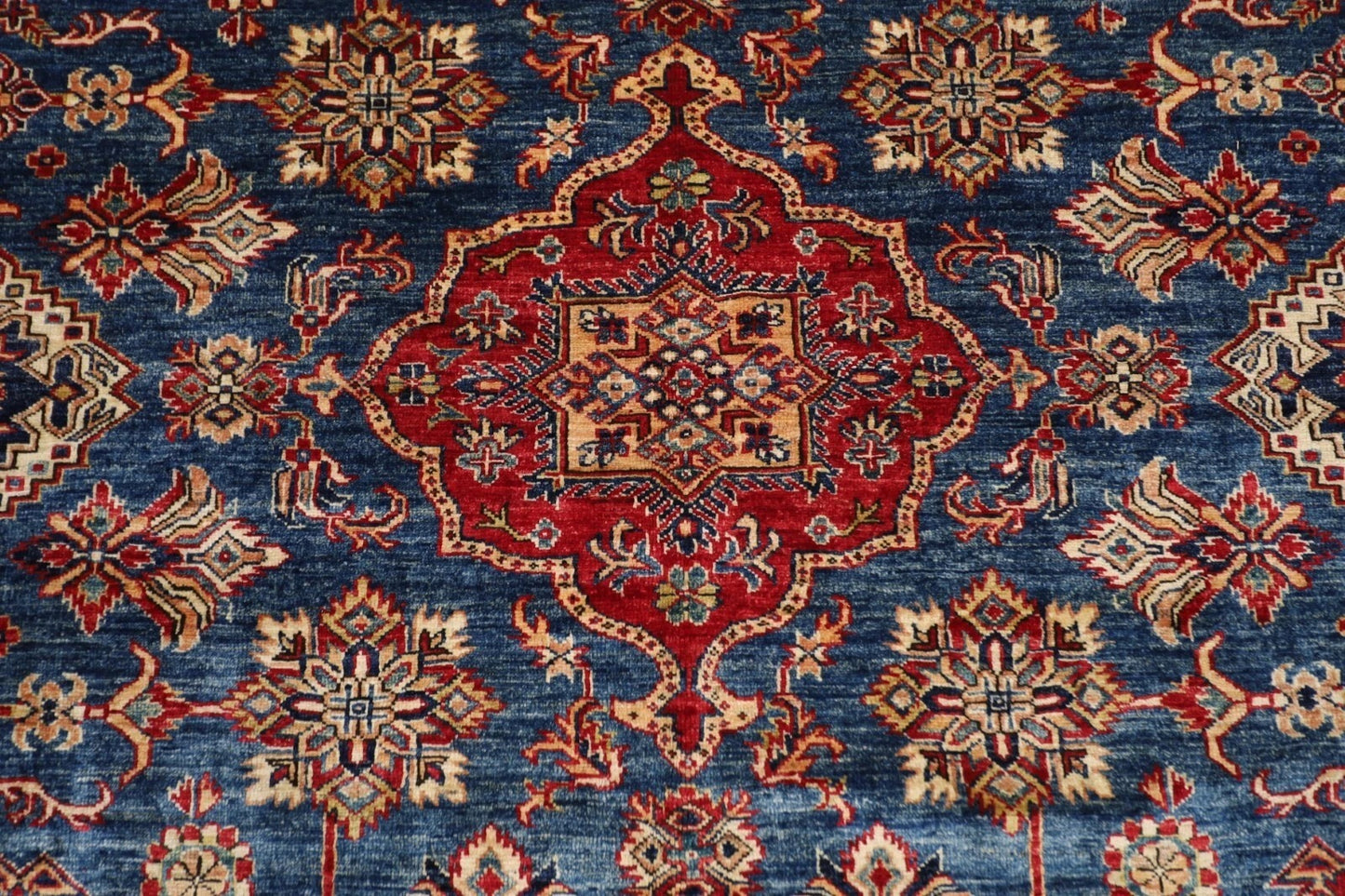 305 x 310 cm | Kazak Afghan Tribal Hand Knotted Wool Round Carpet
