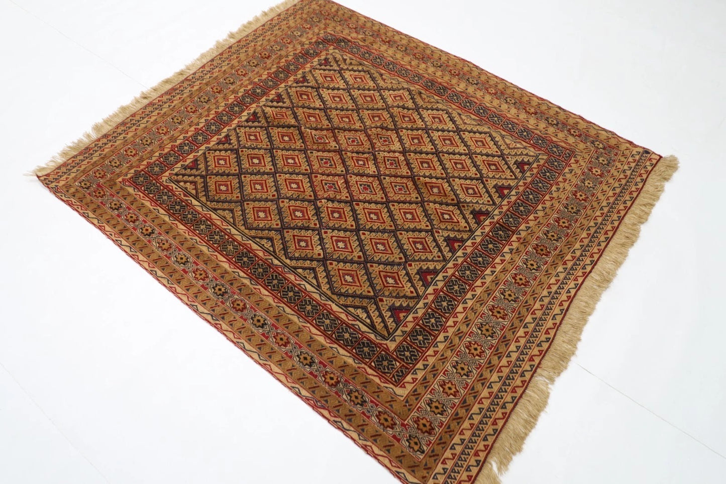 149 x 164 cm | Accent Afghan Tribal Hand Knotted Veg Dye Wool carpet