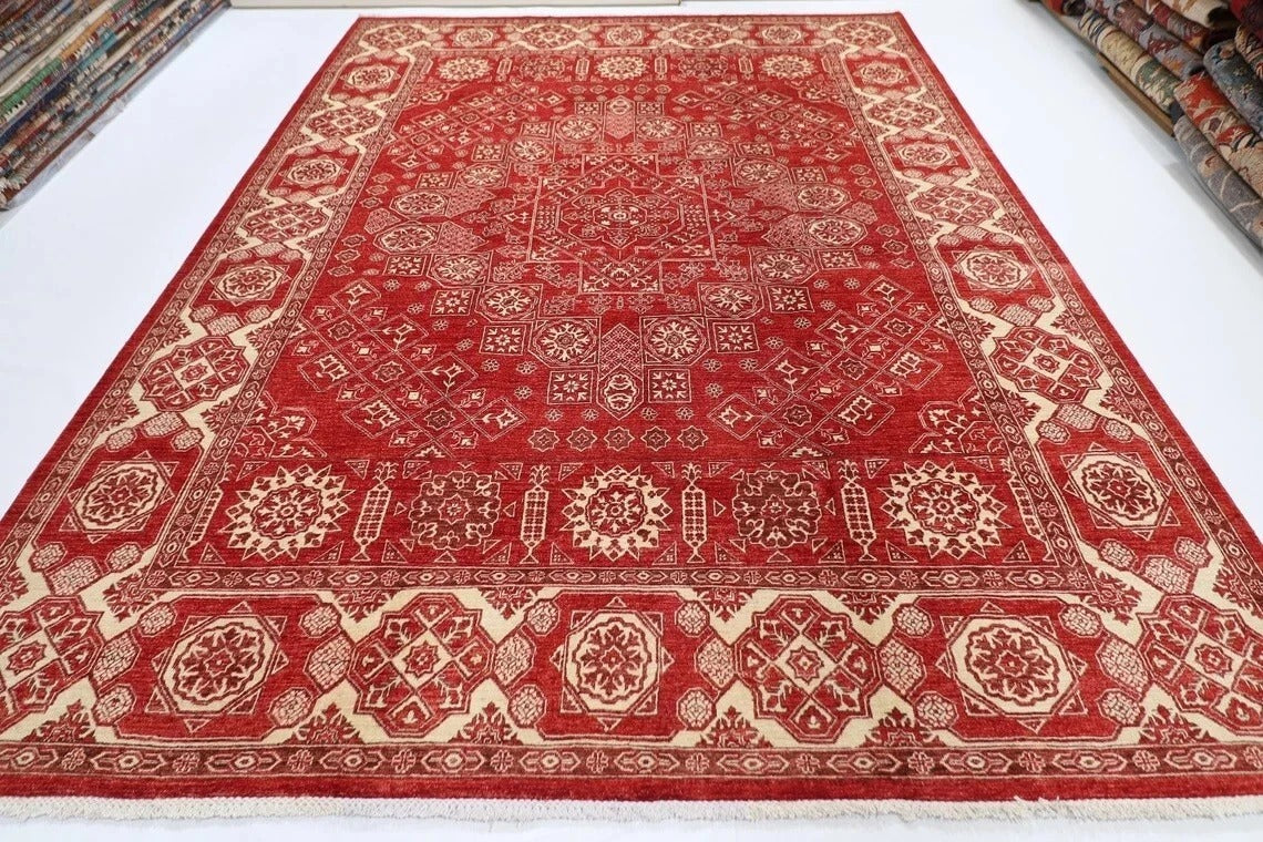 272 x 370 cm | Heriz Afghan Tribal Hand Knotted Carpet