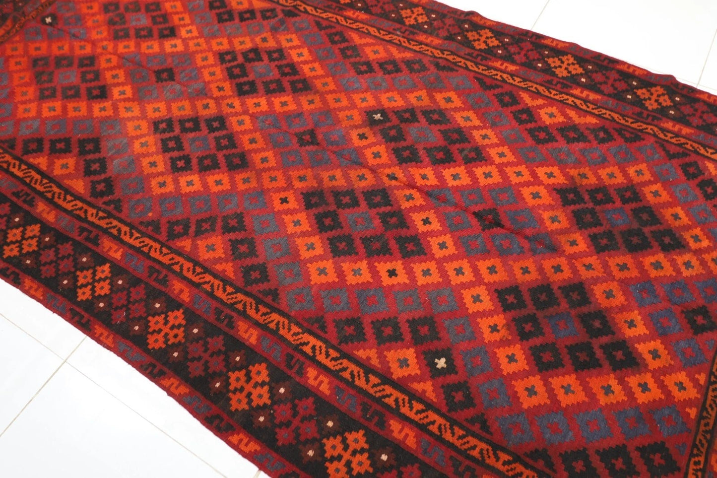 172 x 337 cm | Flat Weaved Afghan Tribal Hand Knotted Kilim