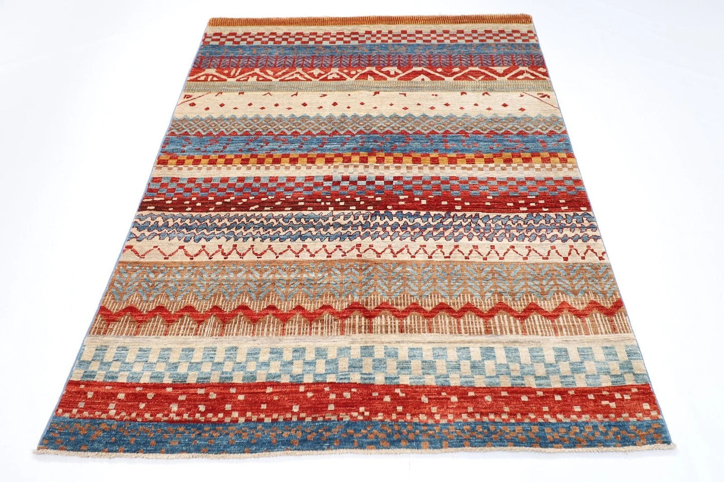 156 x 210 cm | Fine Afghan Tribal Hand Knotted Veg Dye Wool Carpet