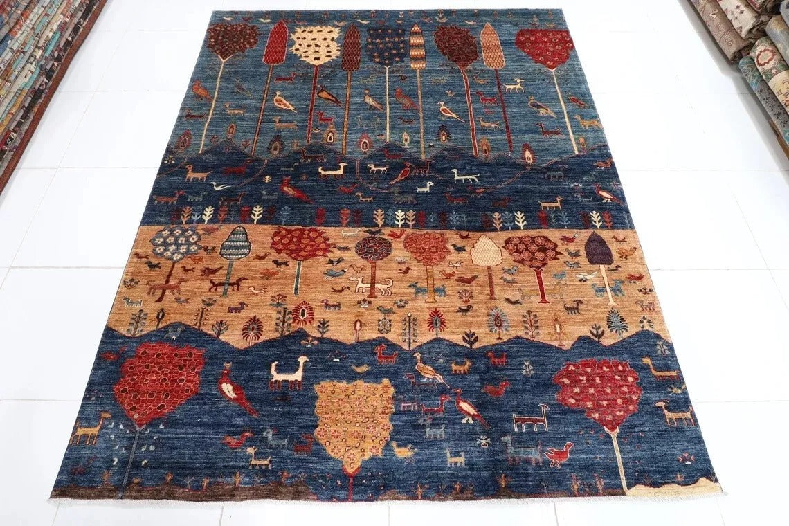 247 x 297 cm | Landscape Afghan Tribal Hand Knotted Carpet