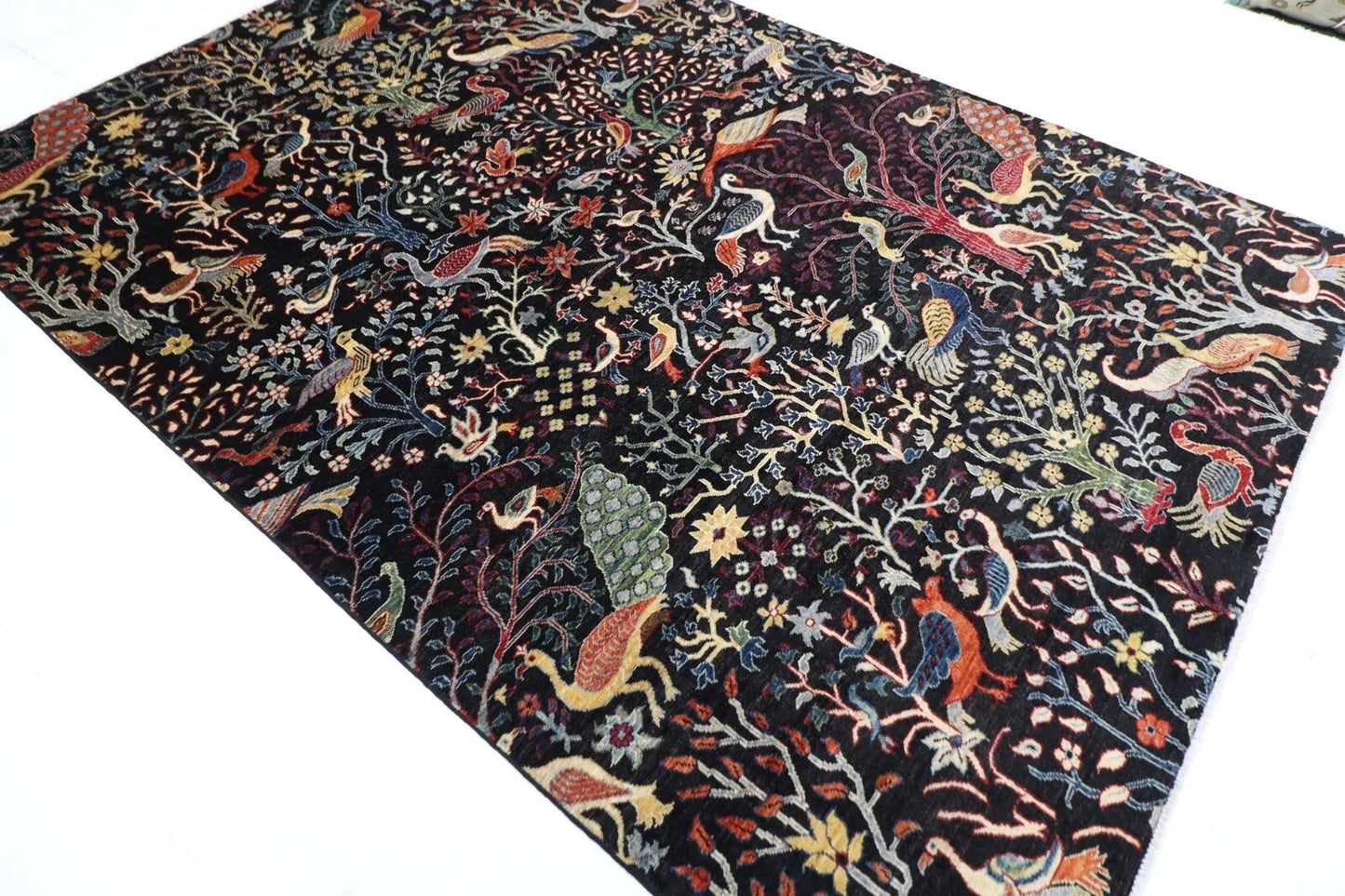 205 x 298 cm | Birds Afghan Tribal Hand Knotted Carpet