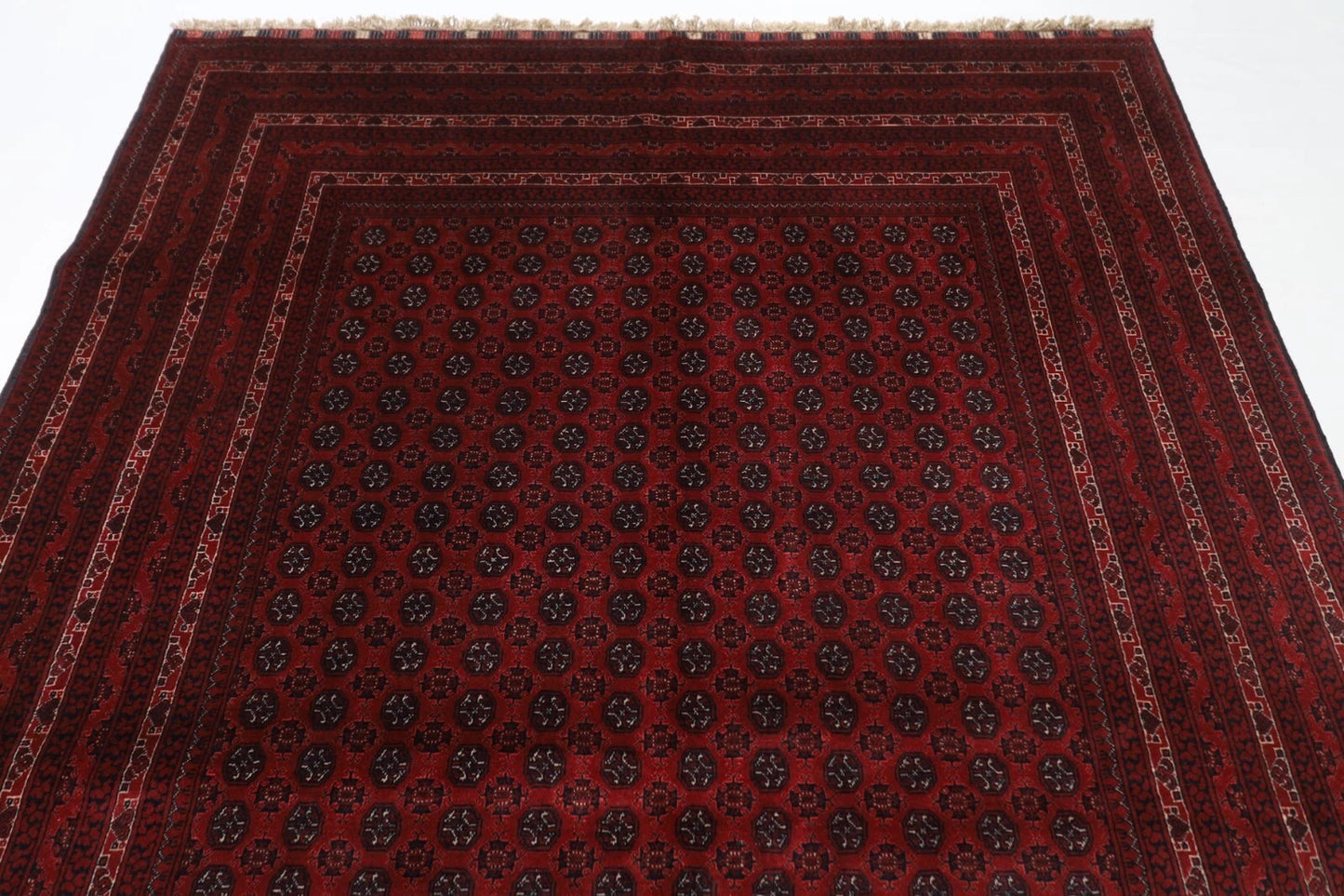 194 x 298 cm | Bokhara Afghan Tribal Hand Knotted Carpet