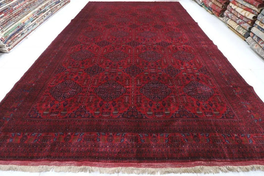 294 x 490 cm | Red Belgic Large Size Area Rug Hand Knotted Carpet Living Room Rug