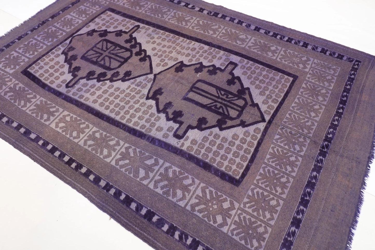 180 x 262 cm | Barjesta Flat Weaved Afghan Tribal Hand Knotted Over dye Wool Carpet kilim