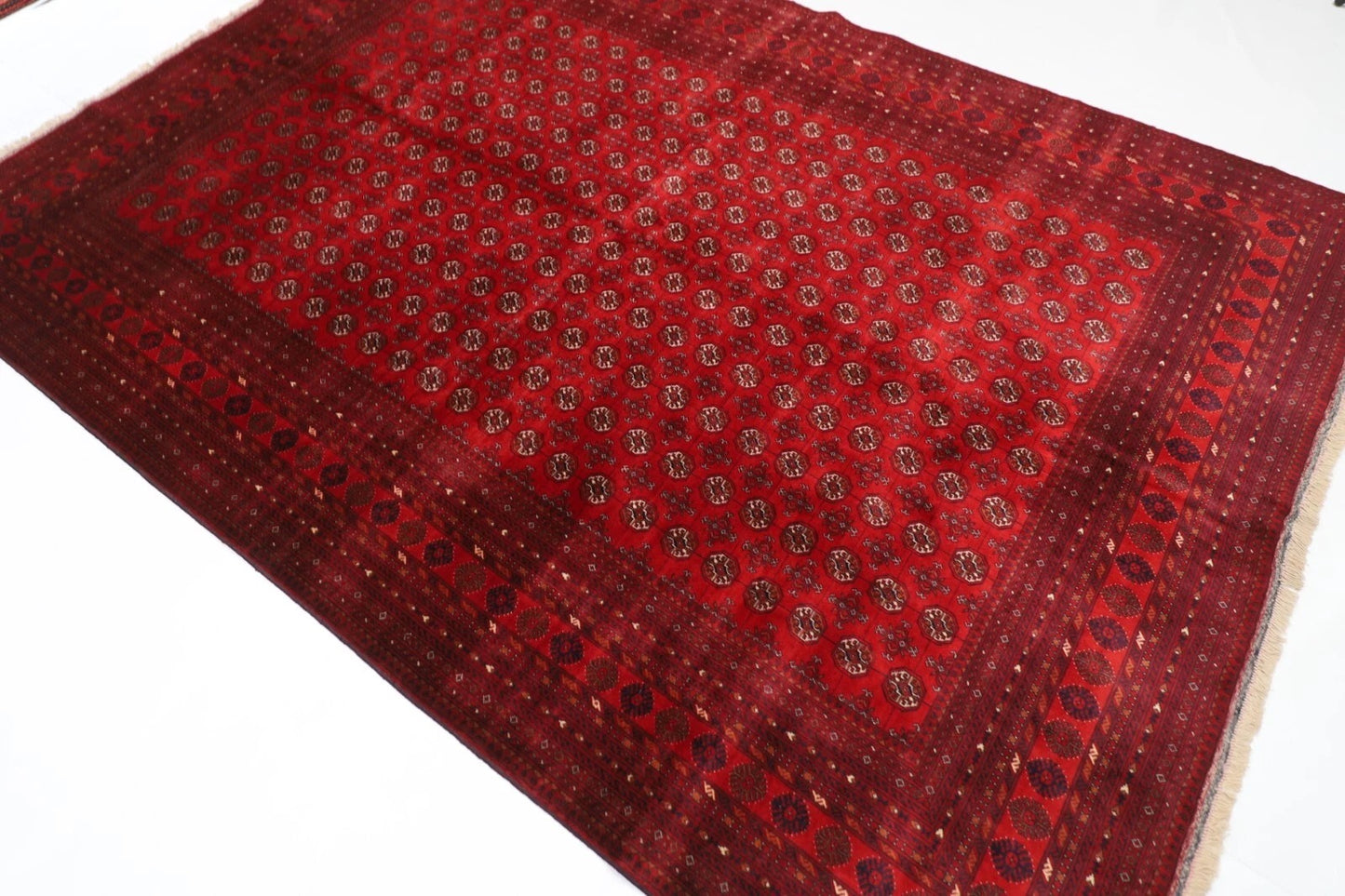 200 x 288 cm | Fine Mori Bokhara Afghan Tribal Hand Knotted Carpet