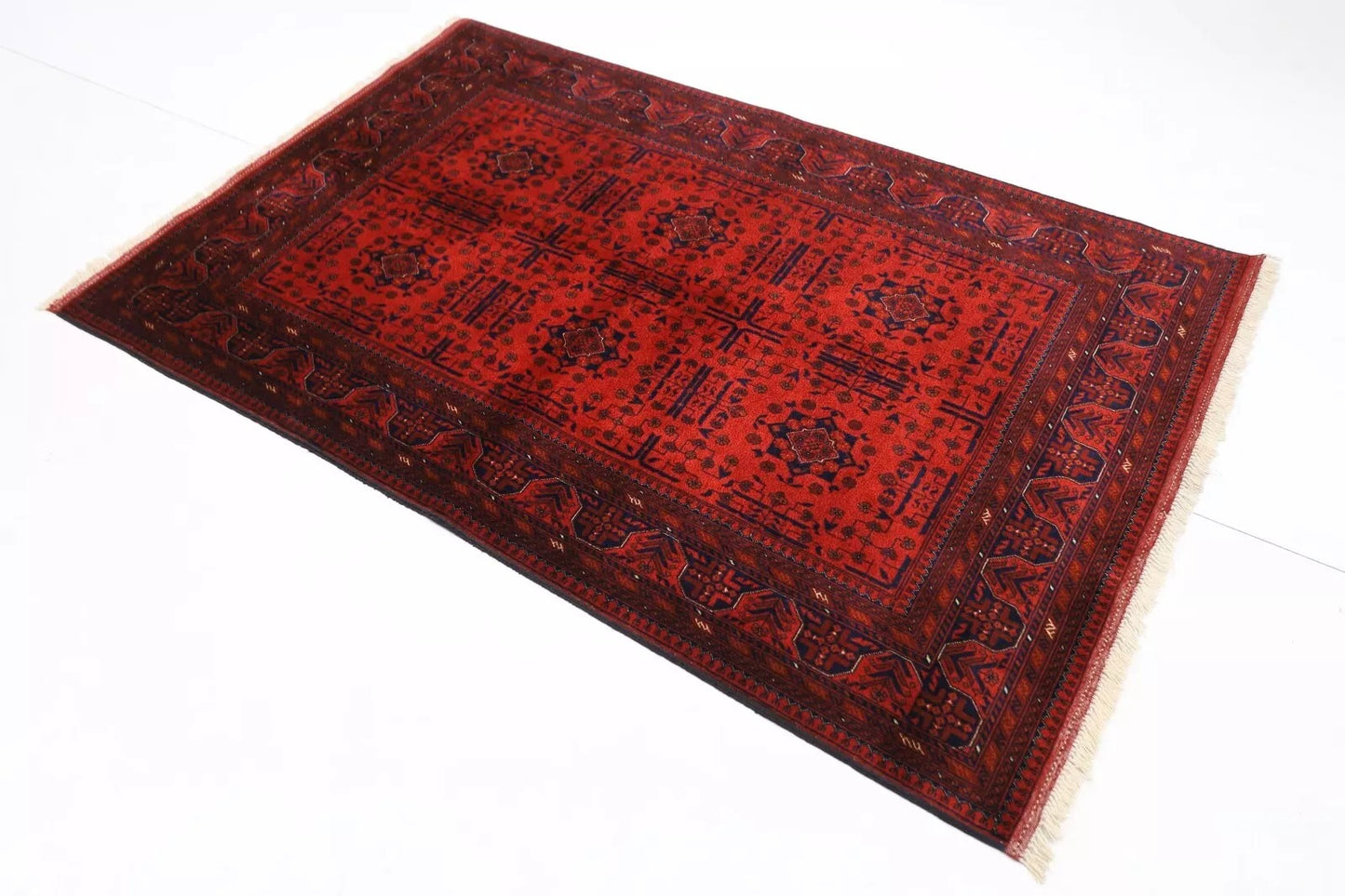 128 x 200 cm | Belgic Afghan Tribal Hand Knotted Veg Dye Wool carpet