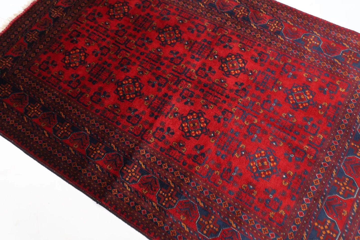 130 x 196 cm | Belgic Afghan Tribal Hand Knotted Veg Dye Wool carpet
