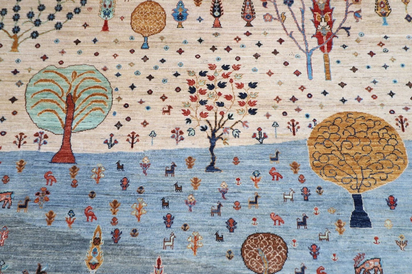 272 x 357 cm | Landscape Afghan Tribal Hand Knotted Carpet