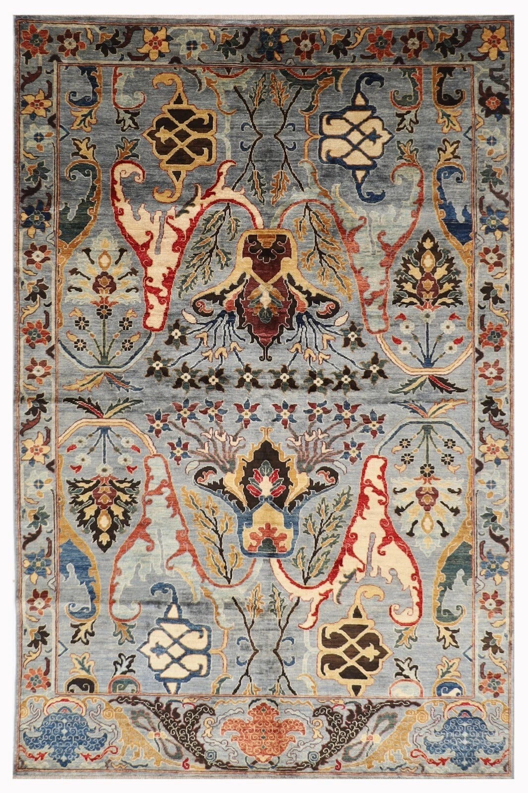186 x 274 cm | Bidjar Gray Afghan Tribal Hand Knotted Veg Dye Wool carpet