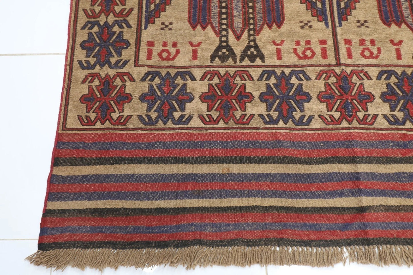 187 x 284 cm | Barjesta Flat Weaved Afghan Tribal Hand Knotted Wool Carpet kilim