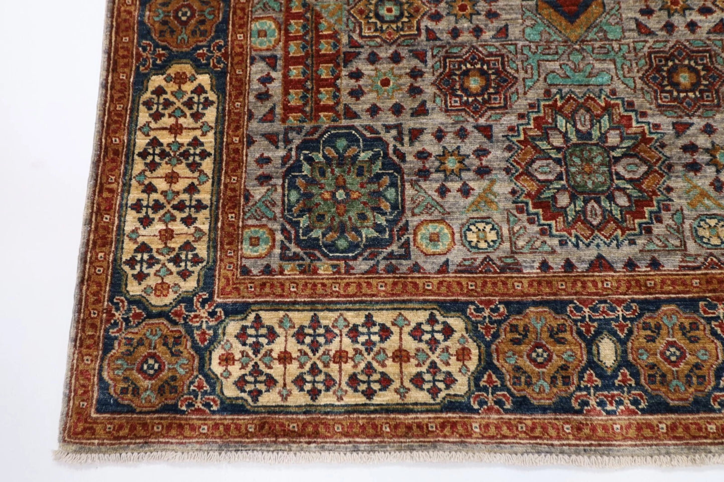 153 x 201 cm | Mamluk Afghan Tribal Hand Knotted Veg Dye Wool carpet