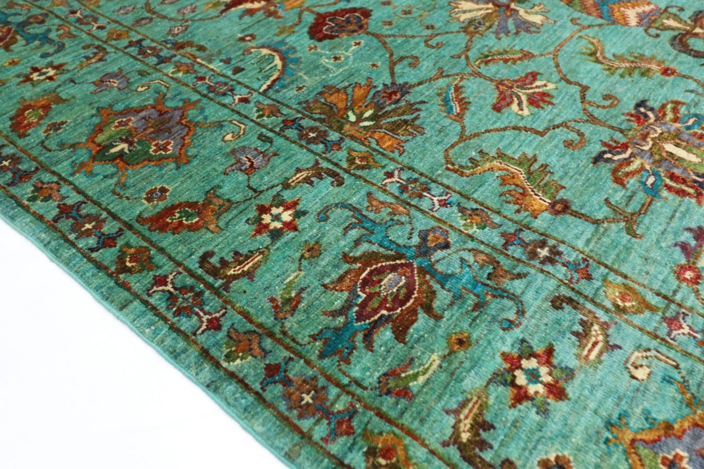 181 x 245 cm | Sultani Afghan Tribal Hand Knotted Veg Dye Wool Carpet