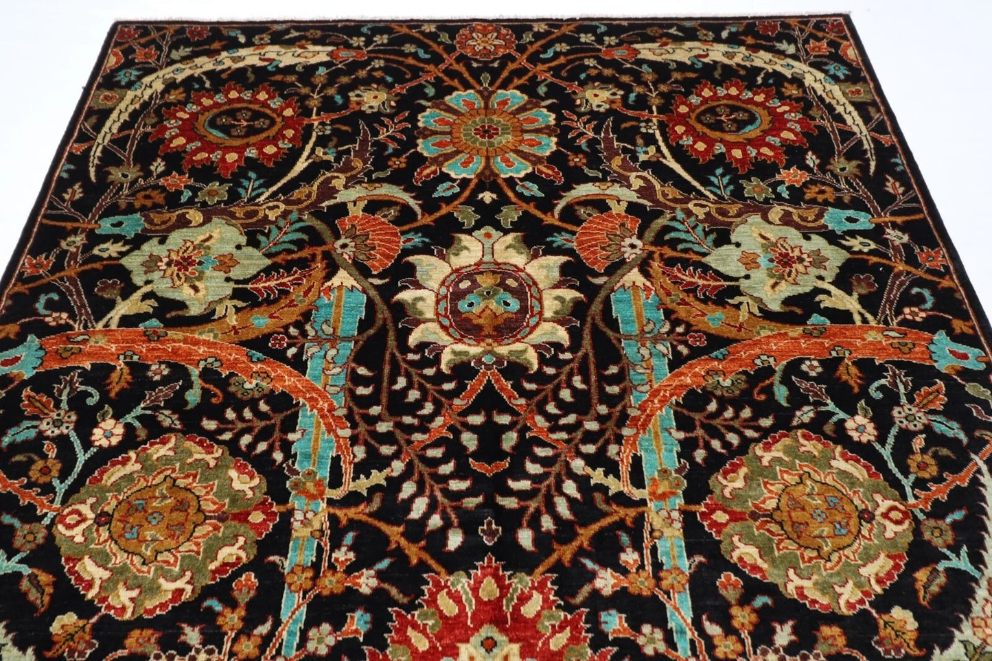 185 x 265 cm | Bidjar Black Afghan Tribal Hand Knotted Veg Dye Wool carpet