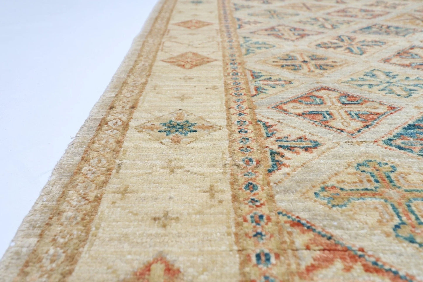 124 x 161 cm | Afghan Tribal Hand Knotted Veg Dye Wool carpet