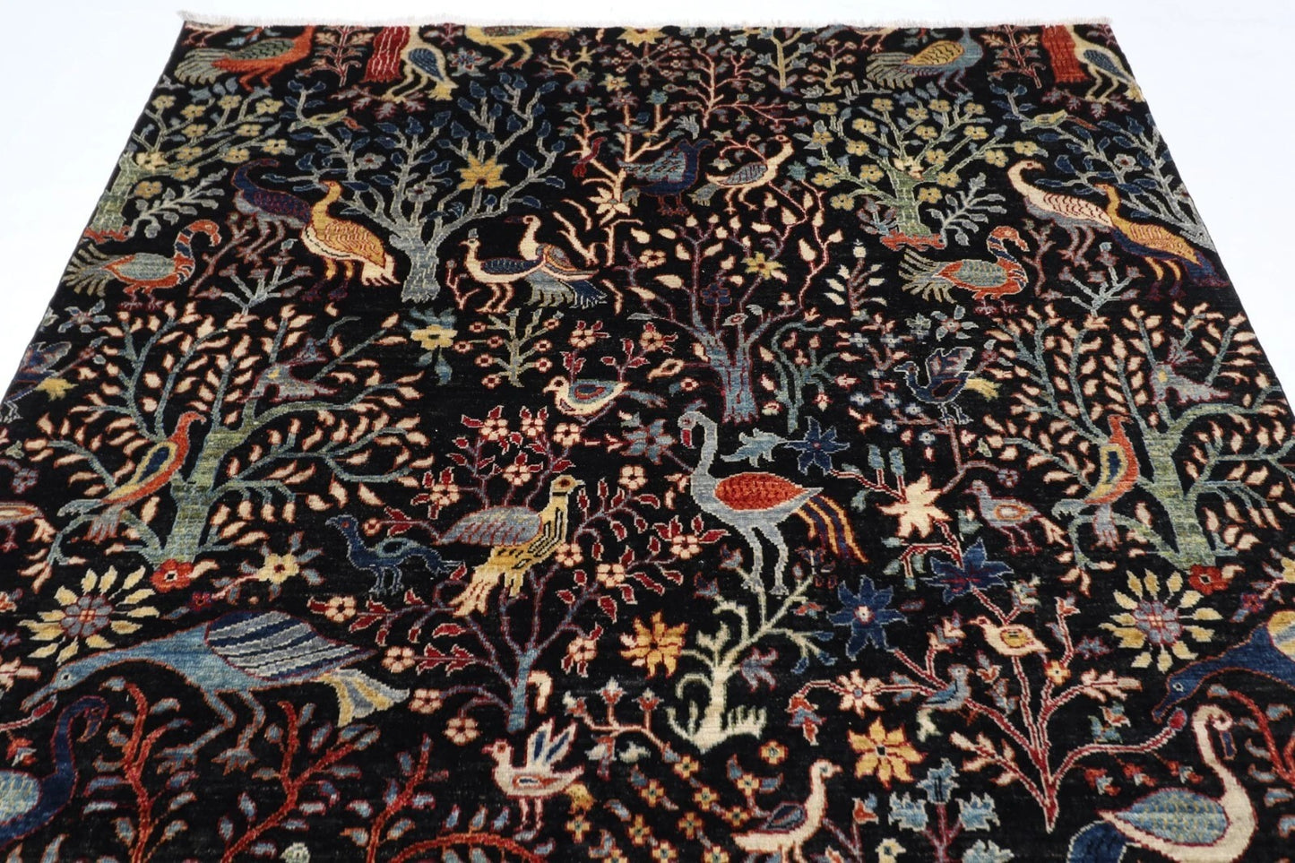 202 x 298 cm | Birds Afghan Tribal Hand Knotted Carpet
