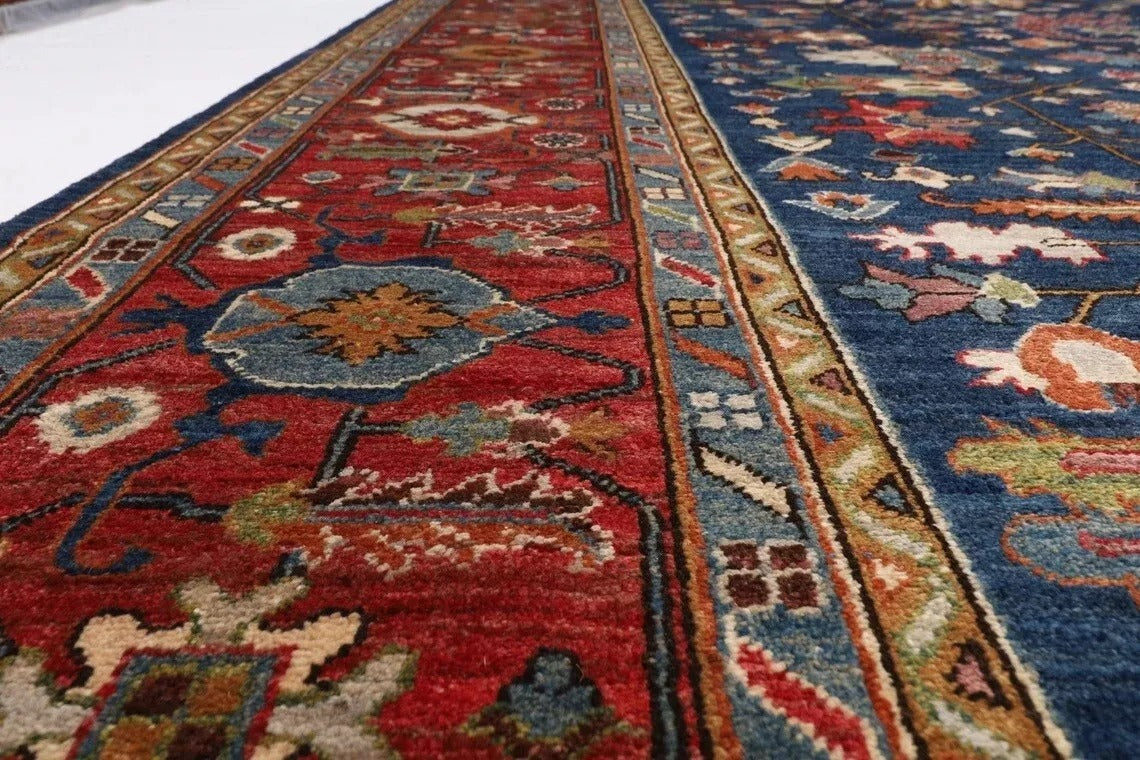 273 x 363 cm | Navy Afghan Tribal Hand Knotted Carpet