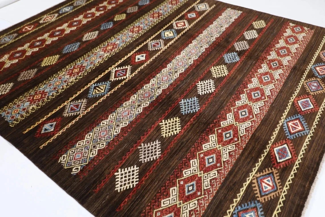 242 x 290 cm | Gabbeh Afghan Tribal Hand Knotted Carpet