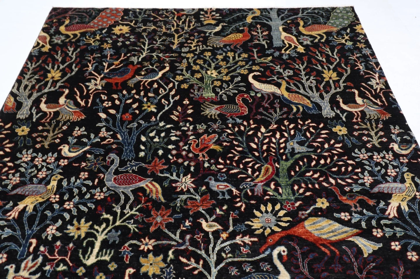 205 x 298 cm | Birds Afghan Tribal Hand Knotted Carpet