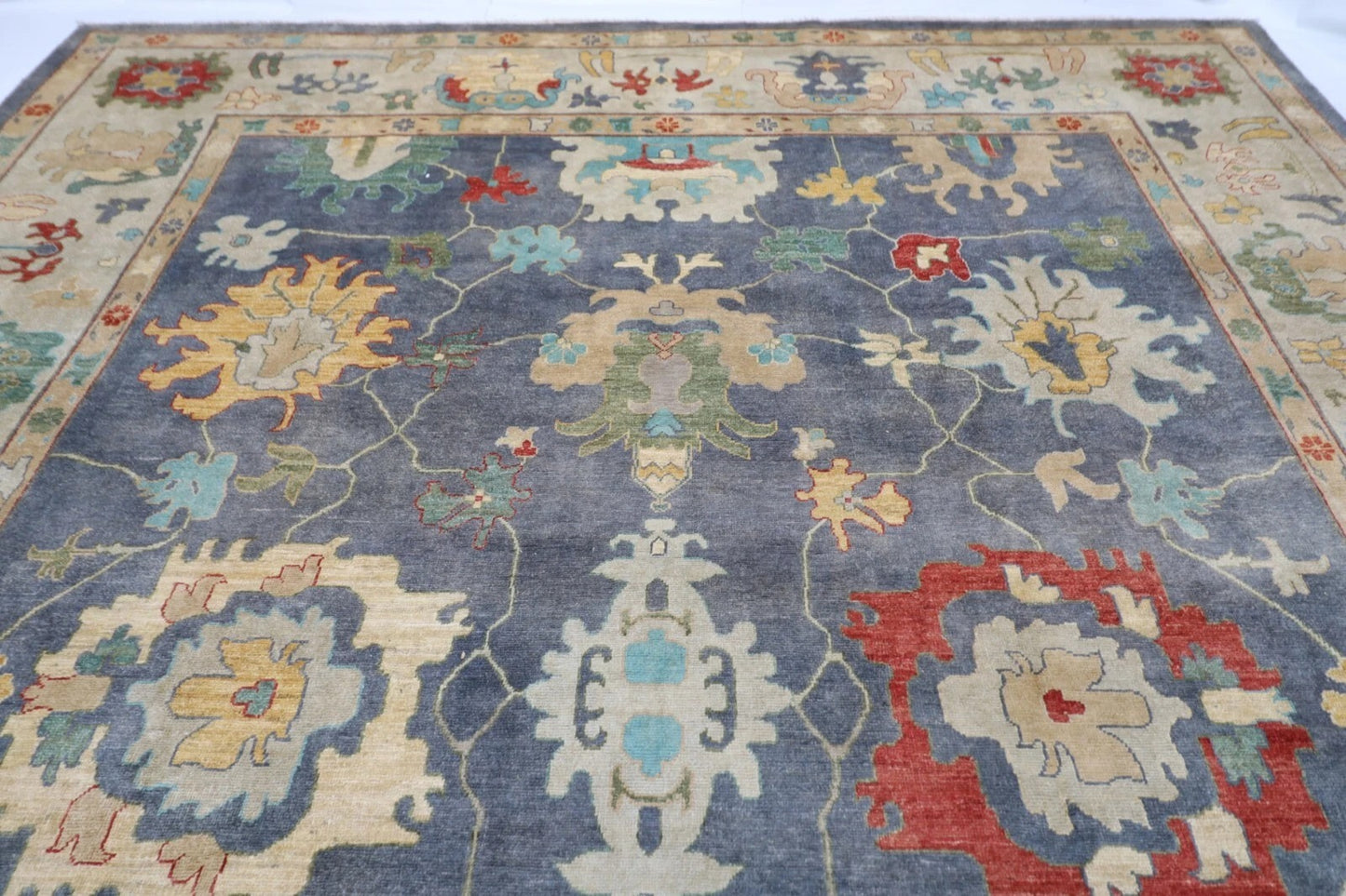 361 x 442 cm | Oushak Afghan Tribal Hand Knotted Carpet