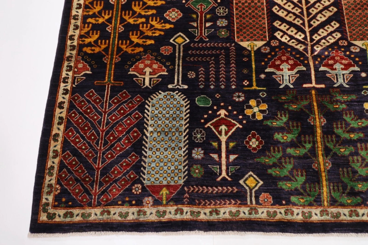 203 x 289 cm | Plants and Trees Afghan Tribal Hand Knotted Carpet