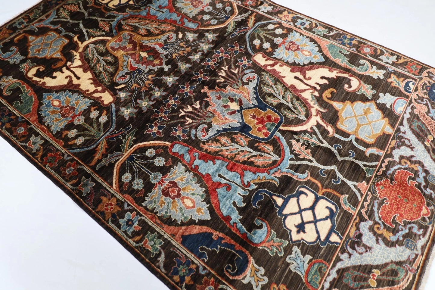 180 x 275 cm | Bidjar Dark Brown Afghan Tribal Hand Knotted Veg Dye Wool carpet