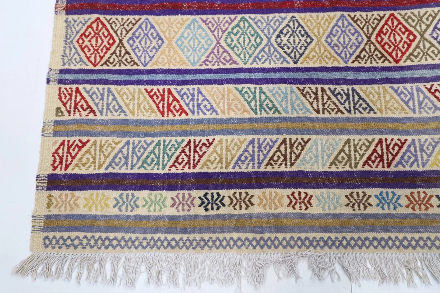 195 x 299 cm | Flat weaved Afghan Tribal Hand Knotted Carpet