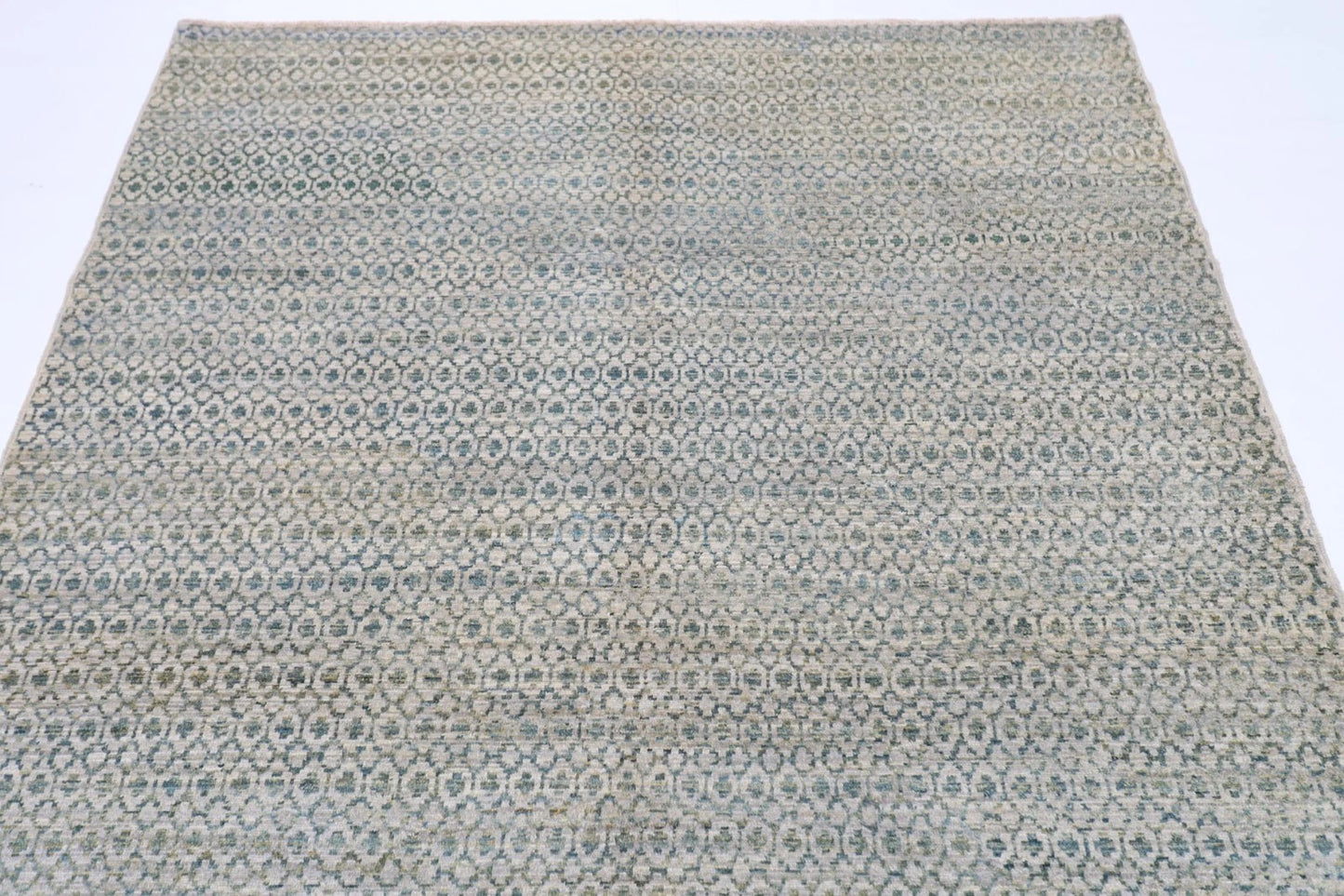185 x 271 cm | Mamluk Blue Afghan Tribal Hand Knotted Veg Dye Wool Carpet